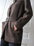 Veste ceinturée marron en pure laine vierge - Saint James -Taille 1