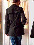 Trench coat imperméable noir, simple et facile à associer
Taille