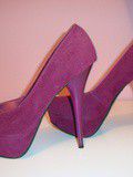 Peep toe velour violettes 37