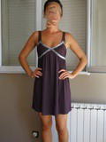 Robe courte aubergine