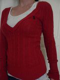 Pull Abercrombie taille l (38) rouge coton,