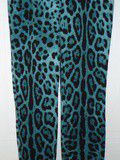 Pantalon léopard turquoise Dolce & Gabbana